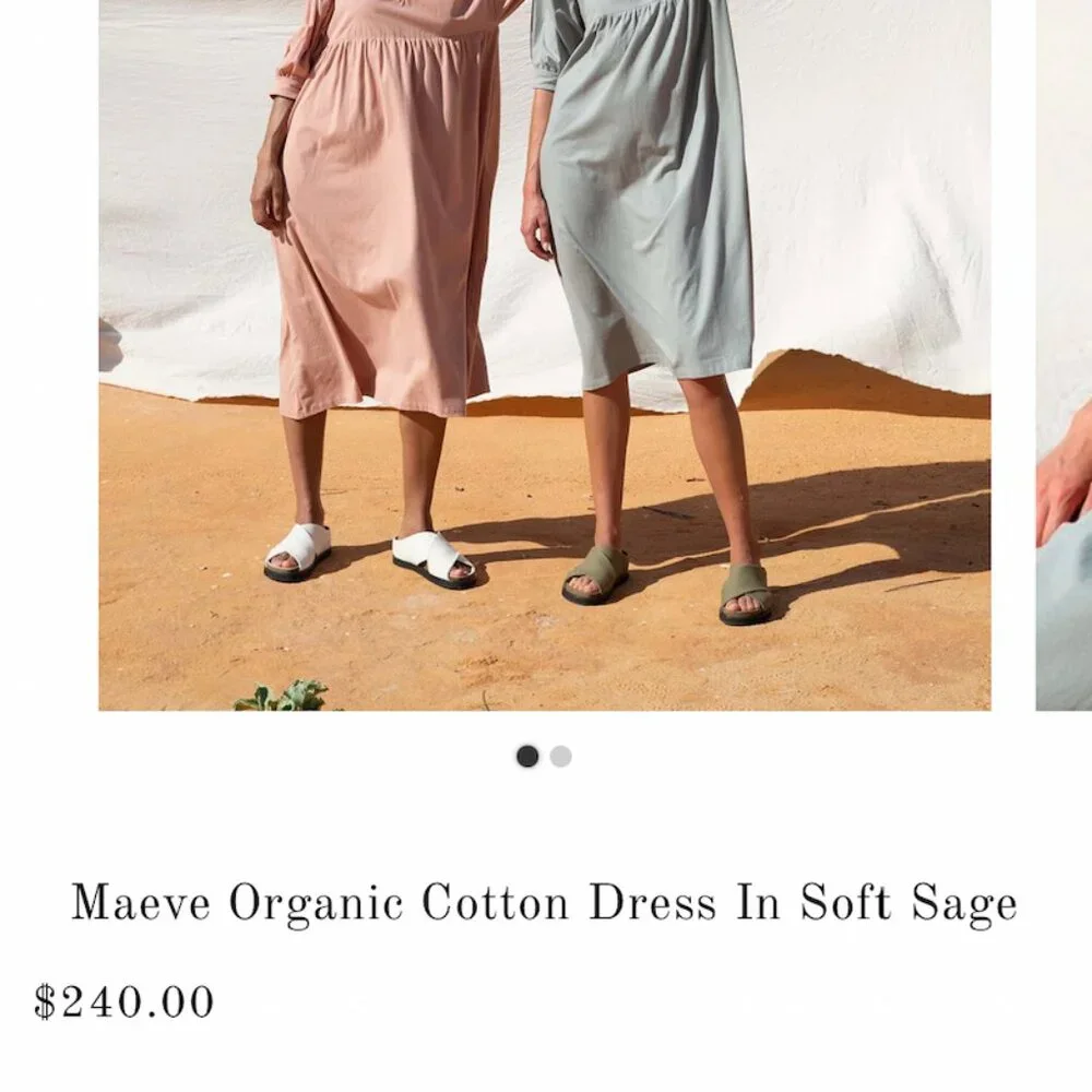 Beaumont Organic Maeve Organic Cotton Dress in Soft Sage - Picture 5 of 12